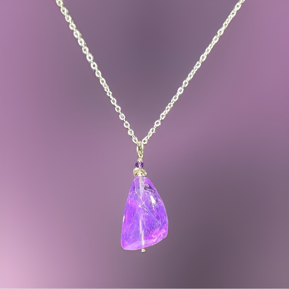 Genuine Amethyst Pendant Necklace! - Picture 4 of 5